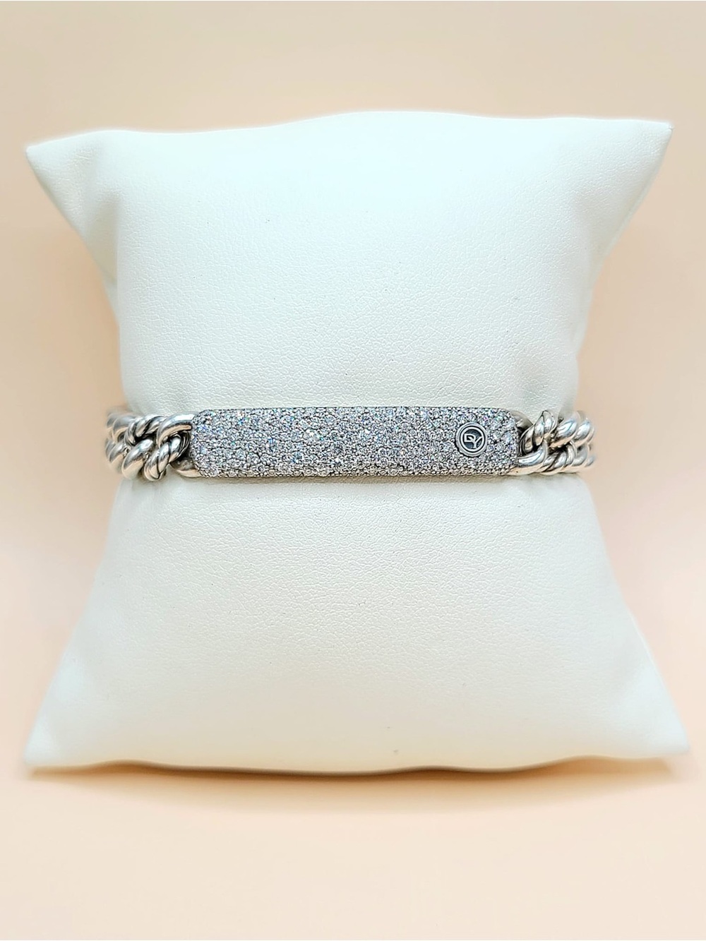 David Yurman Belmont Curb Link Pavé ID Bracelet With Diamonds , 8mm